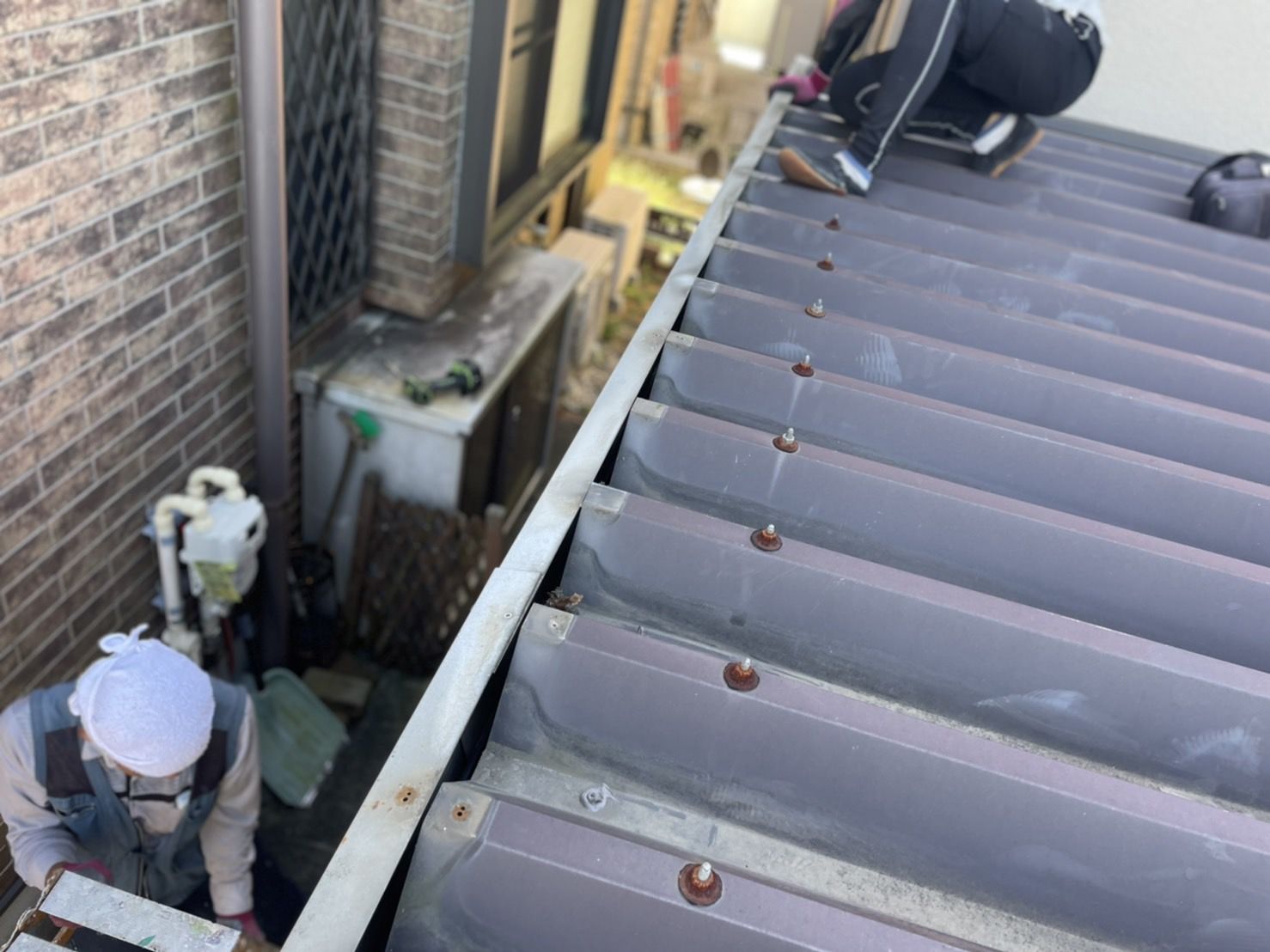 東京都稲城市　雨樋補修　雨樋塗装