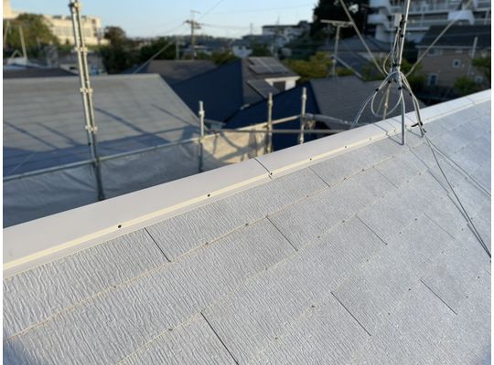 多摩区　屋根葺き替え　棟交換　野地板