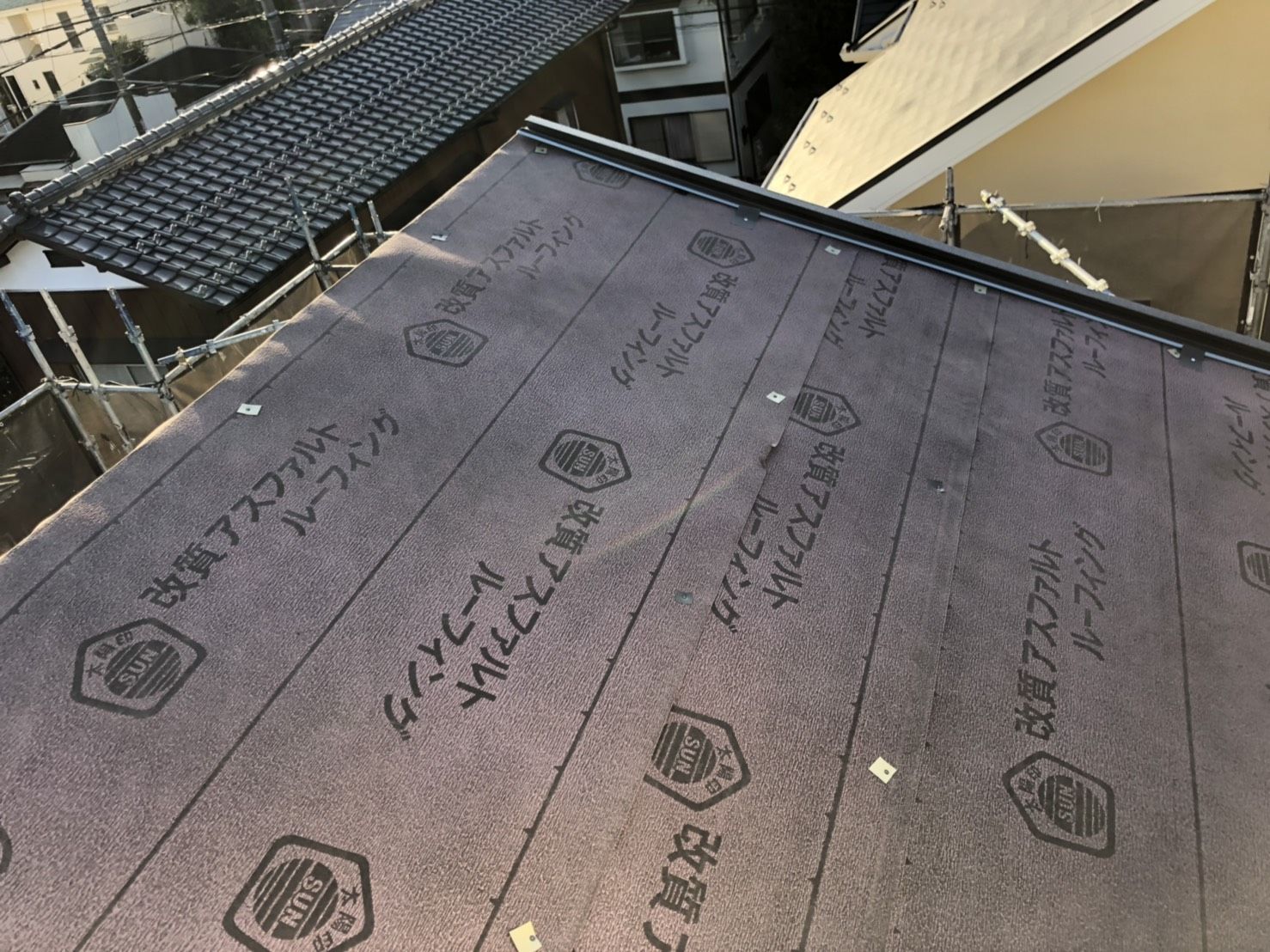 中原区　屋根葺き替え工事　スーパーガルテクト