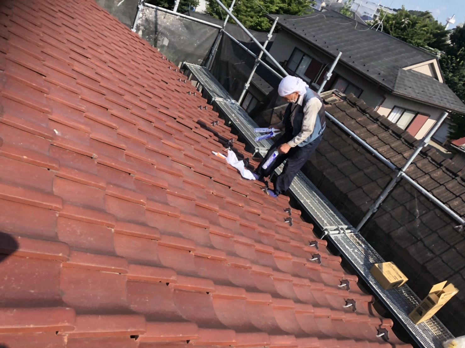 都筑区　瓦止め