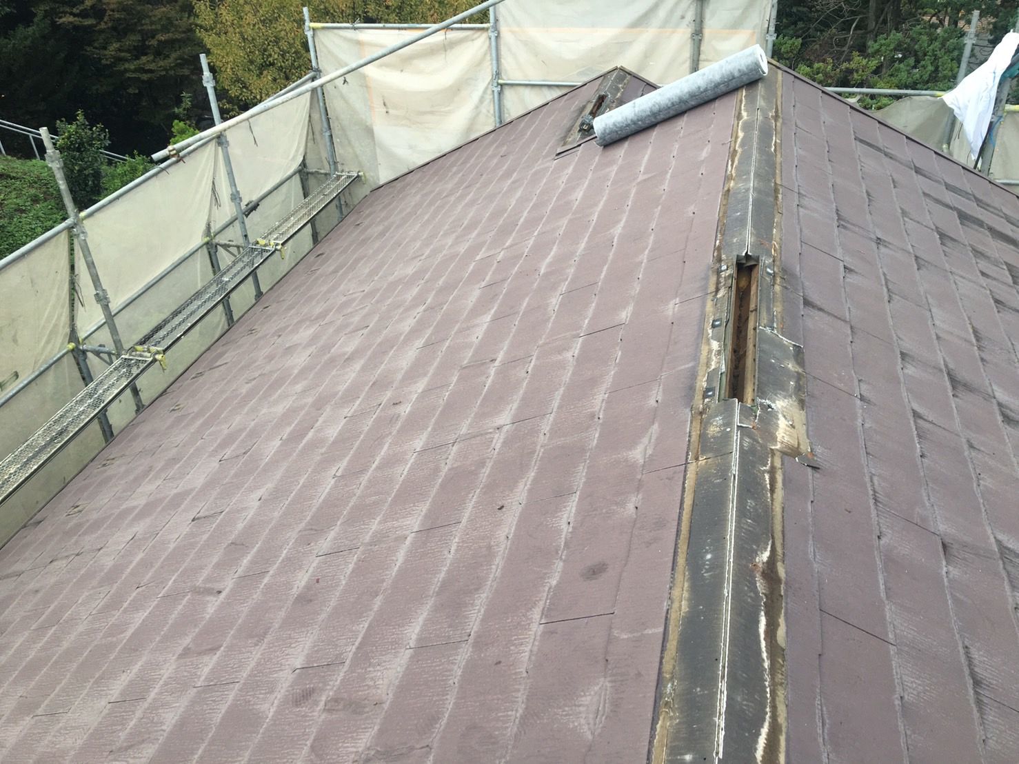 川崎市麻生区　屋根カバー工事　スーパーガルテクト　ガルバリウム　麻生区　ライズホーム　オススメ　換気棟　撤去