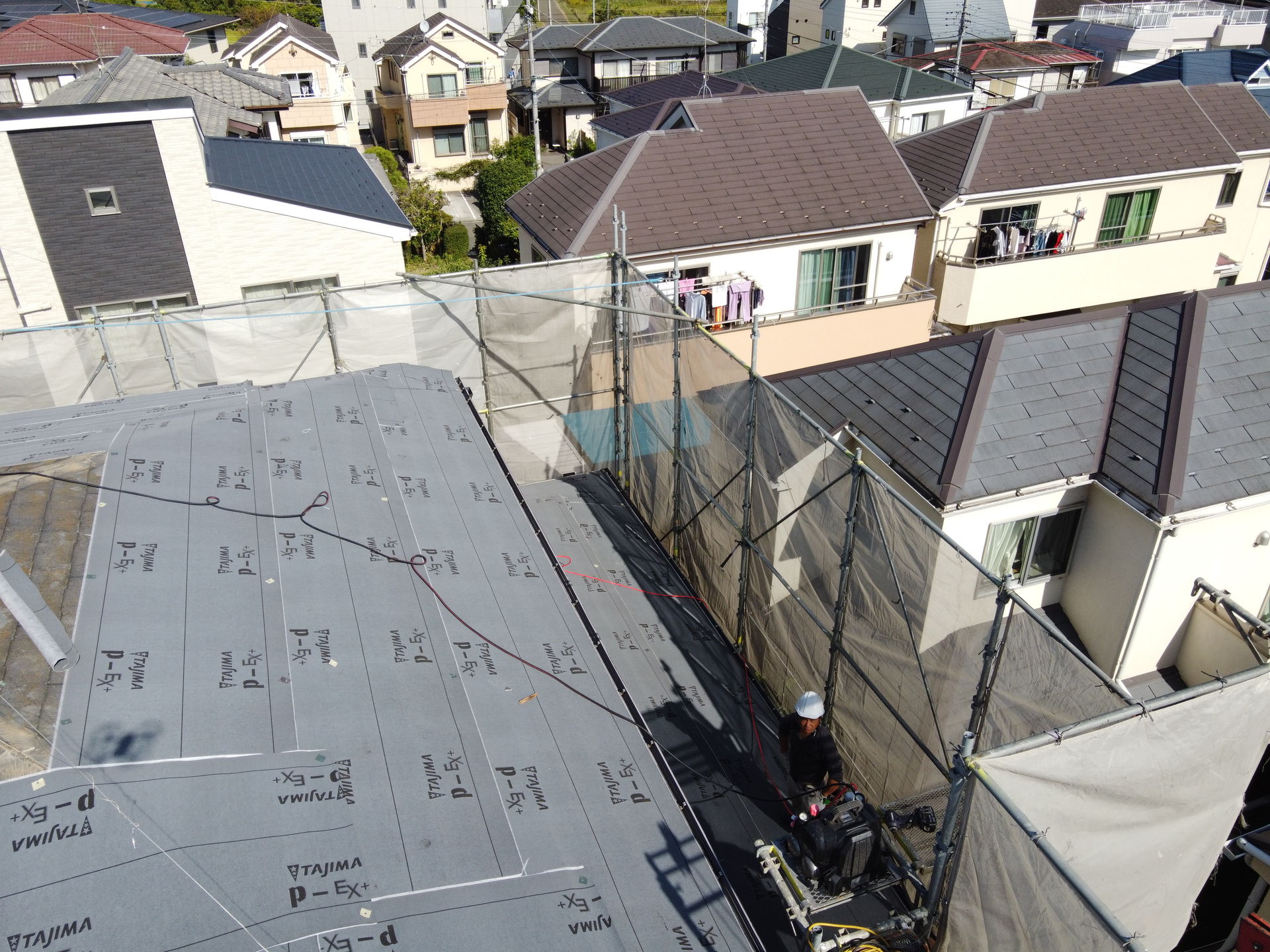 青葉区　屋根カバー工事　ルーフィング