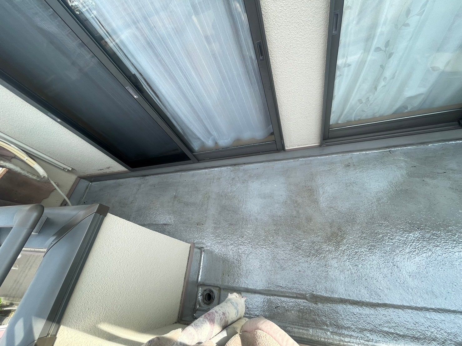 麻生区　バルコニー　高圧洗浄　プライマー　下塗り