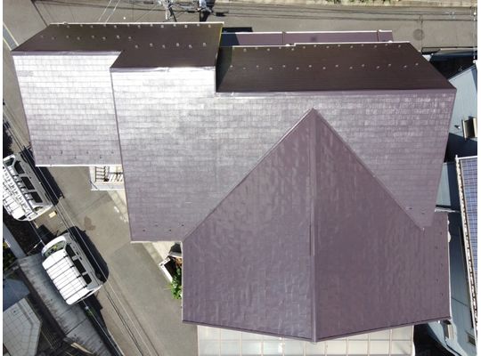 川崎市多摩区　屋根塗装工事　タテイルαサンクール　プレマテックス　無機塗料