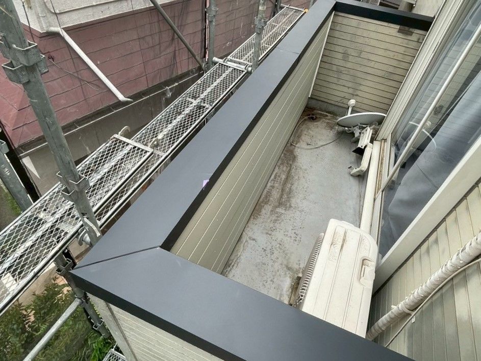 川崎市麻生区　ベランダ笠木及びパラペットサイディング補修工事　　リフォーム