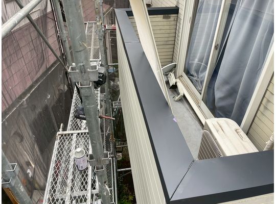 川崎市麻生区　ベランダ笠木及びパラペットサイディング補修工事　　リフォーム