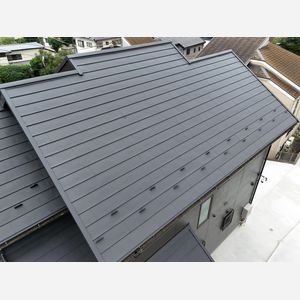 リフォーム　東京都稲城市　スレートからシルキーＧ２へ　屋根カバー工事　ガルバリウム鋼板