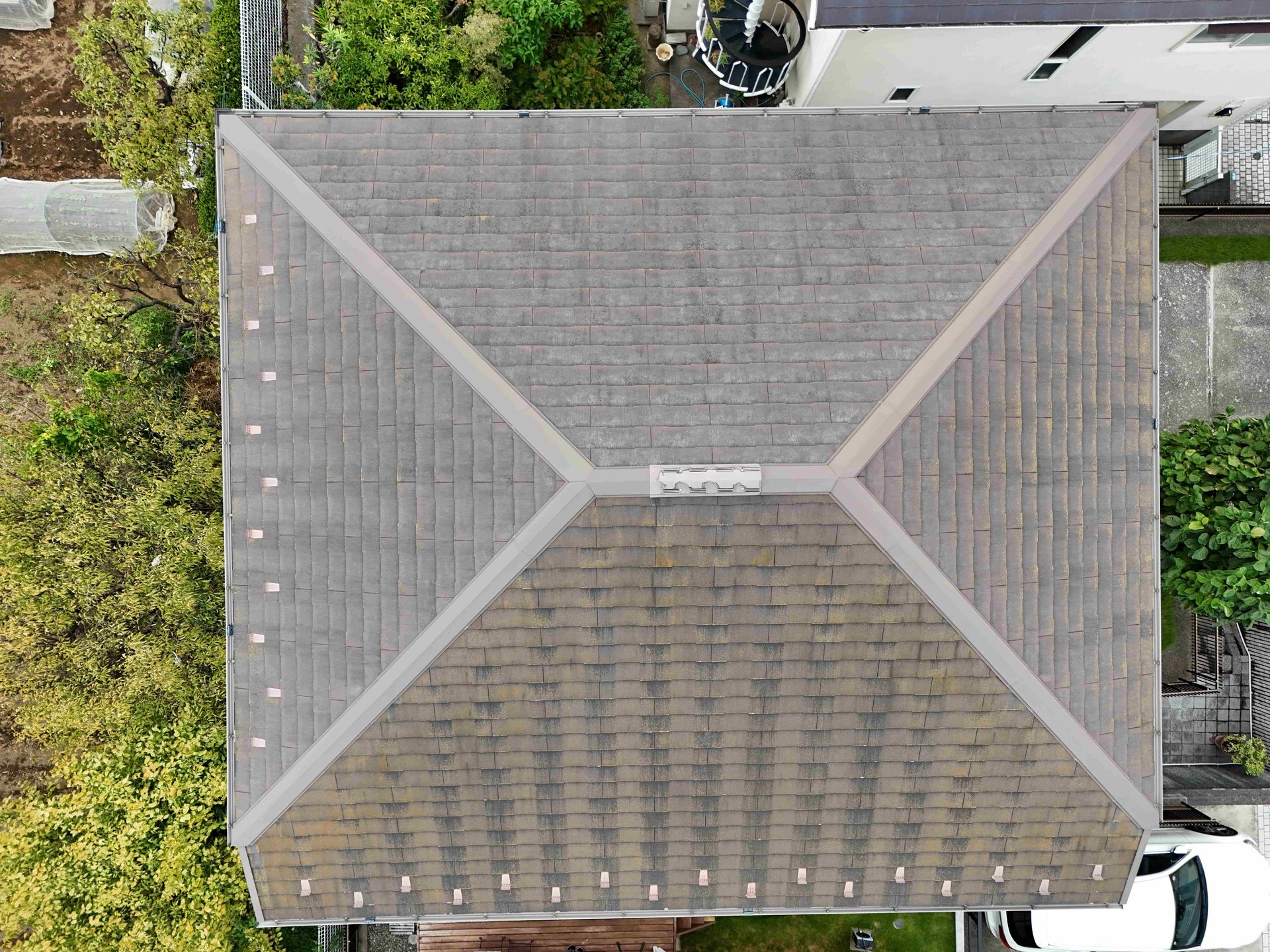 スレート　屋根　色褪せ　麻生区