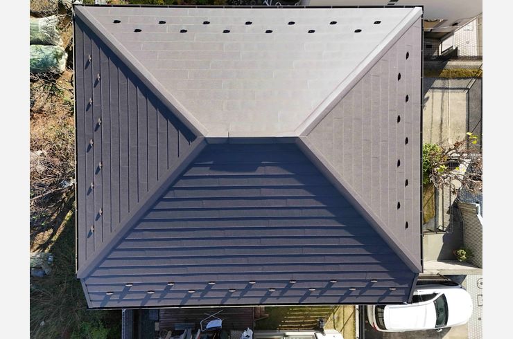 屋根　スーパーガルテクト　葺き替え