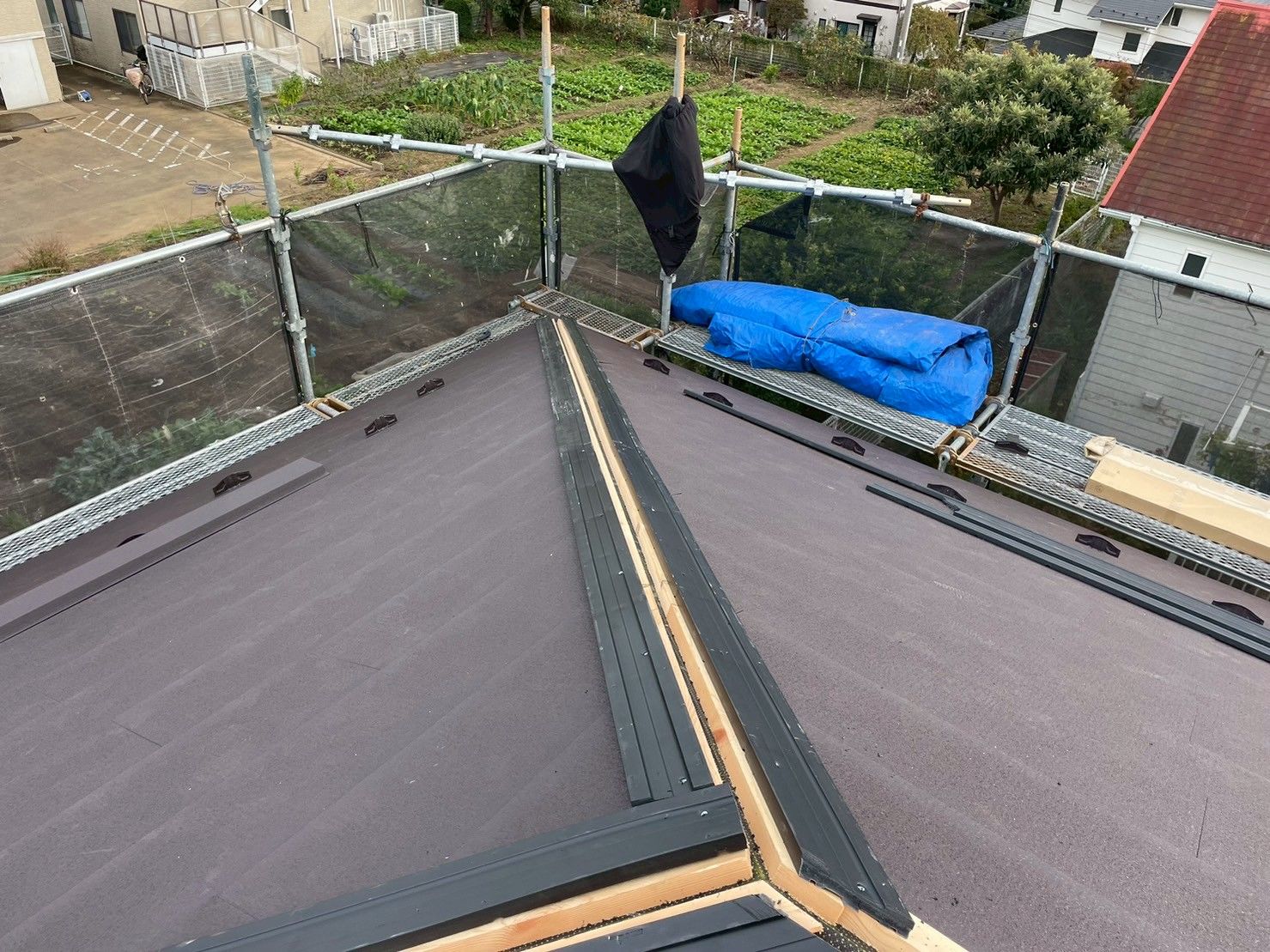 屋根　葺き替え　シルキーG２　棟板金　タフモック　樹脂　麻生区