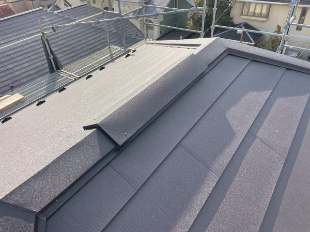 屋根　葺き替え　シルキーG２　ダークブラウン