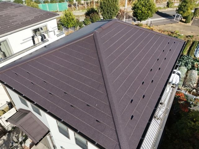 屋根　葺き替え　シルキーG２　ダークブラウン