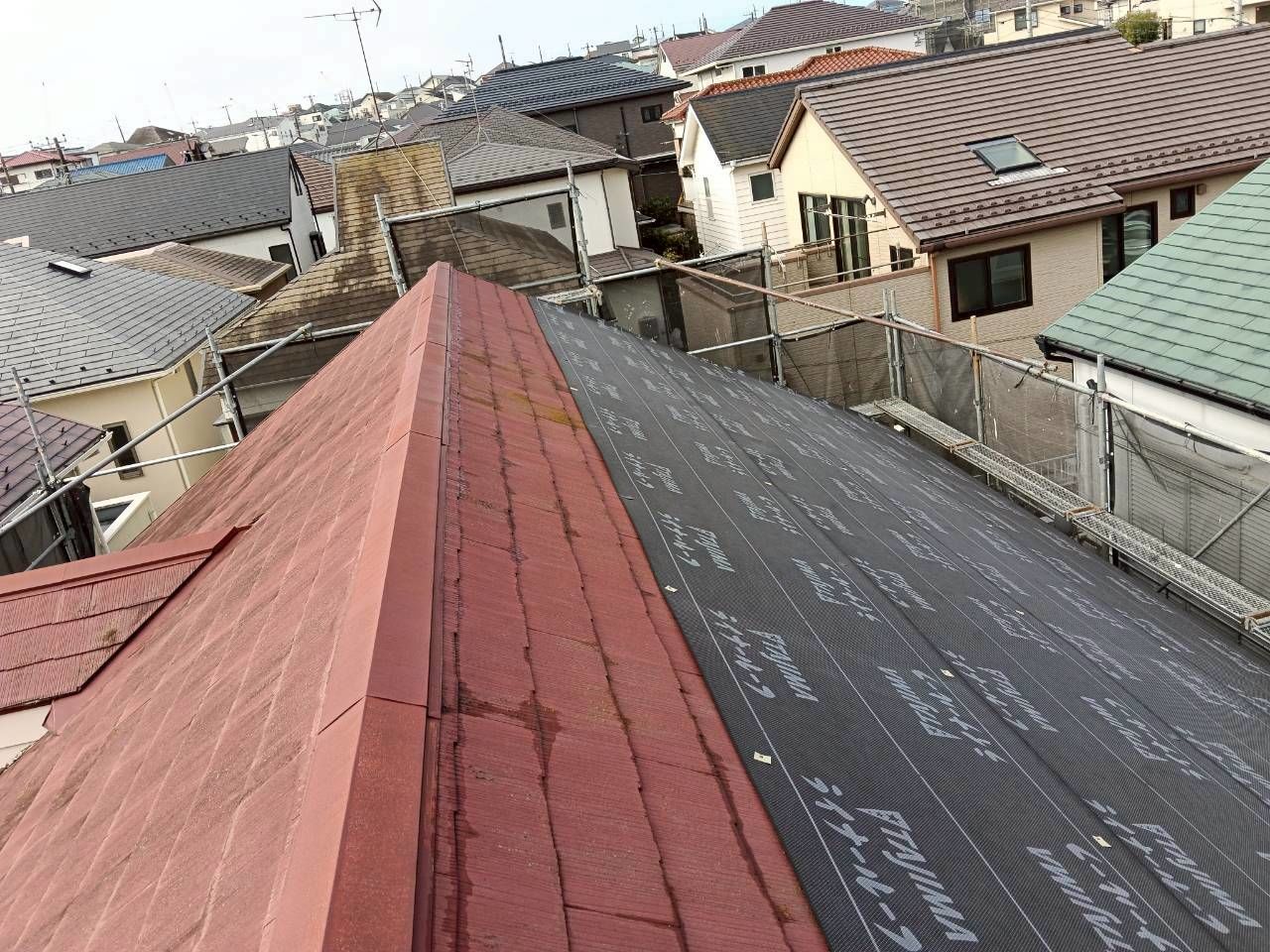 宮前区　屋根カバー工事　ルーフィング　