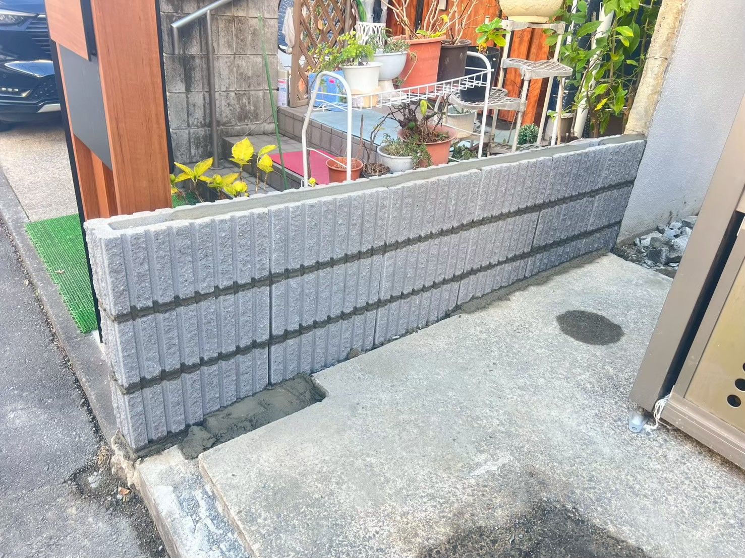 多摩区　外溝　ブロック塀