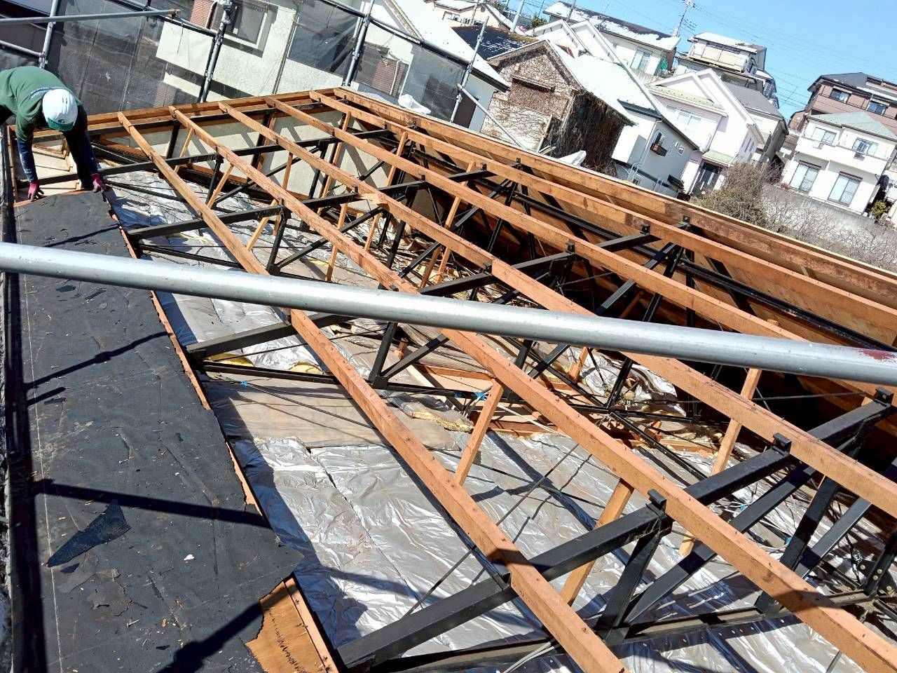 麻生区　屋根　葺き替え　野地板