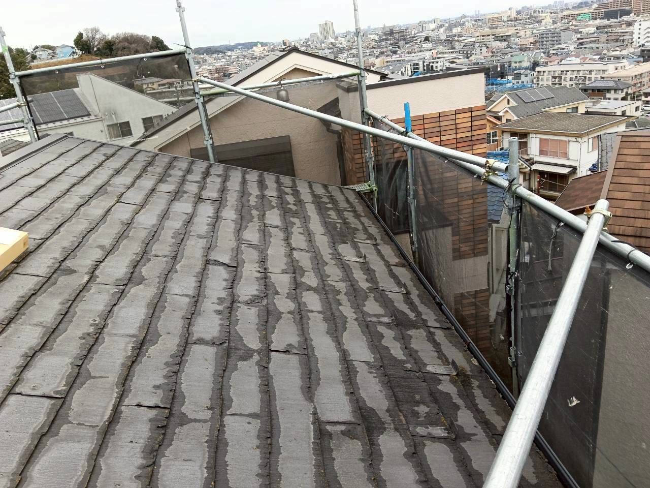 多摩区　スレート　屋根　パミール　剥離　第二世代