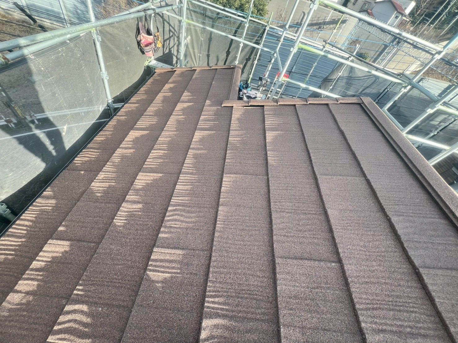 多摩区　屋根カバー　スカイメタルルーフ